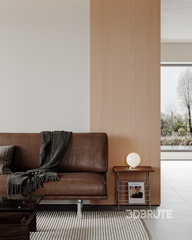 Modern living room and dining room interior scene Image 4