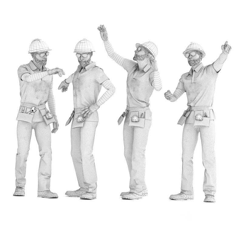 Engineer man with tools 04 poses Image 1