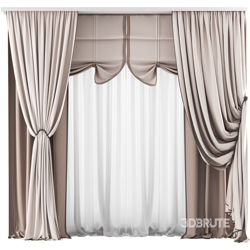 Silk and Cotton Curtain Set 80 Image 1