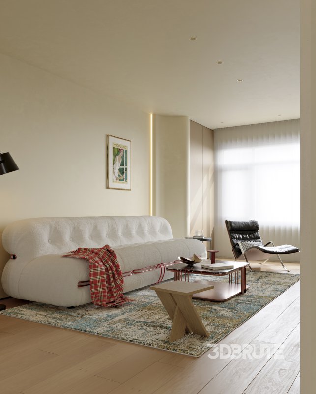 Modern living room and dining room interior scene Image 7