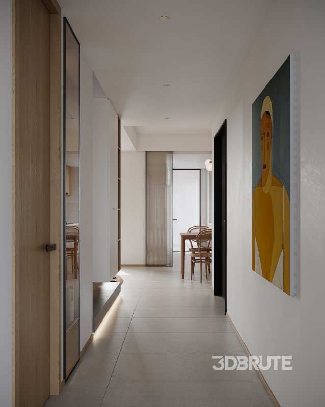 Modern living room and dining room interior scene Image 5