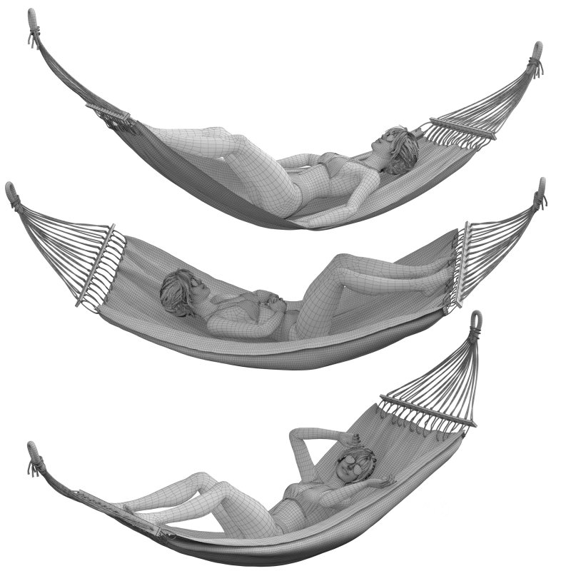 Hammock_bikini_woman in 3 poses Image 5