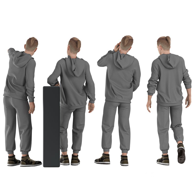 Casual Boy sport wear 04 Poses Image 3