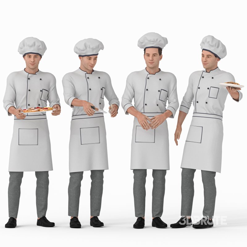 Chef Man in restaurant 04 poses Image 5