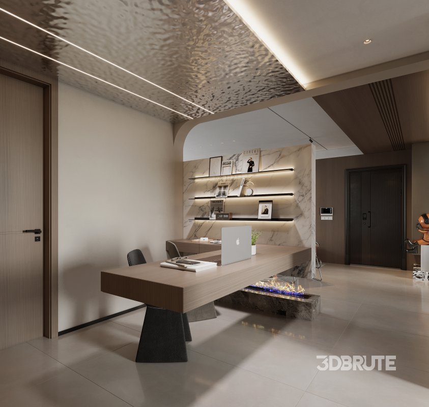 Modern living room and dining room interior scene Image 1