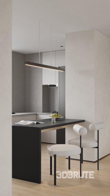 Modern living room and dining room interior scene Image 3