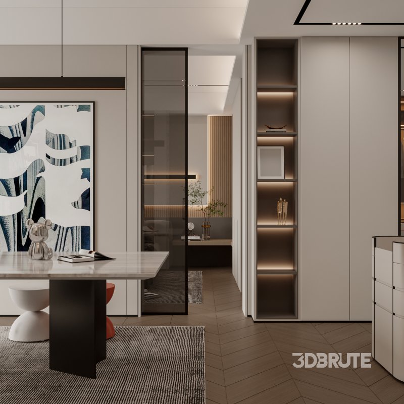 modern bedroom office room dressing room bathroom Image 9