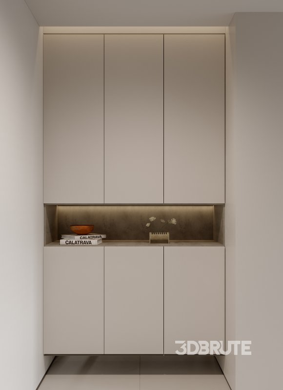 Modern living room and dining room bedroom interior scene Image 4