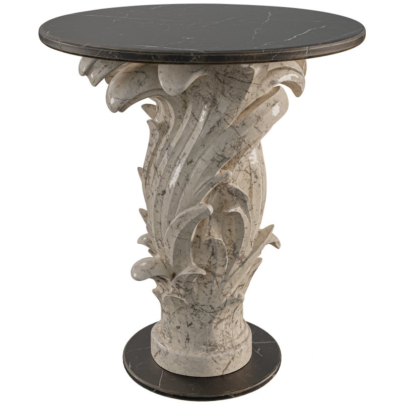Ornate Baroque Acanthus Leaf Pedestal Table Image 5