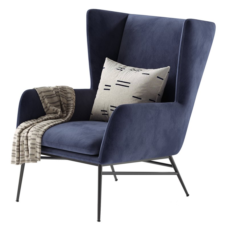 Kasen Belfast Navy Lounge Chair Image 2