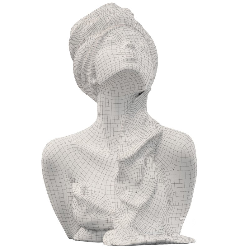 Porcelain Ceramic Floral Bust Sculpture Image 6