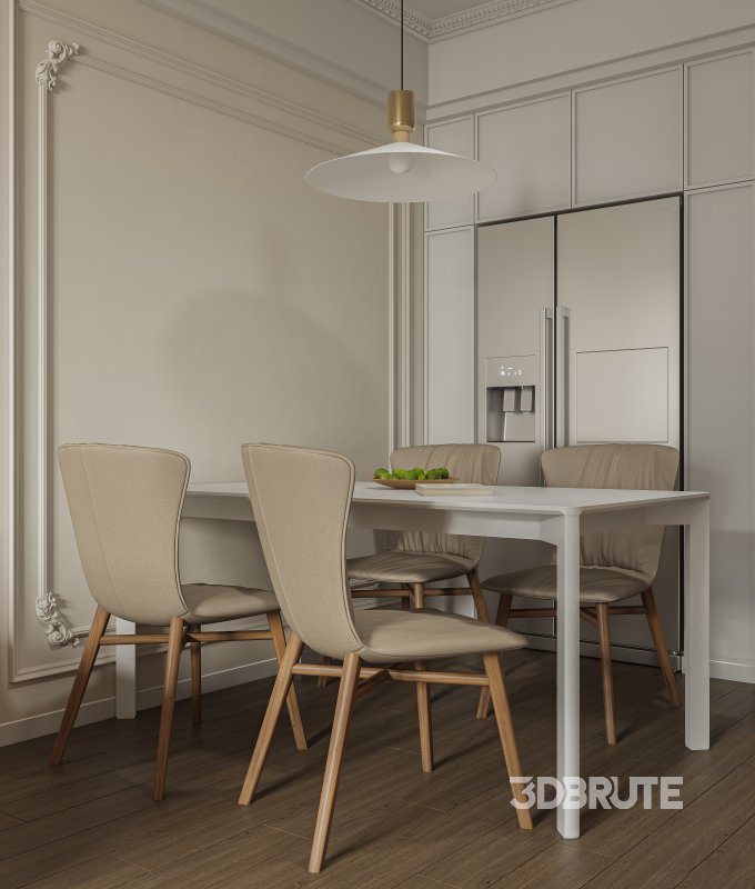 Modern living room and dining room interior scene Image 4