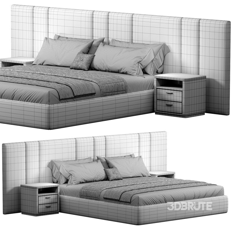 Bed Garda Design with wide headboard By Sensorsleep Image 3