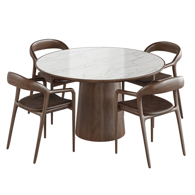 Amare Dining Armchair and Skye Round Dining Table-fourhands Image 3