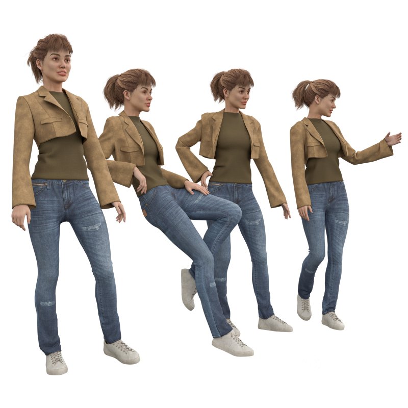 casual woman with Leather Jacket Image 2