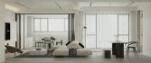 Modern living room and dining room bedroom interior scene - Thumbnail 1