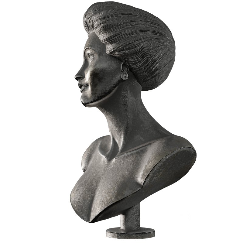 Old ancient Metal Woman Sculpture Image 3