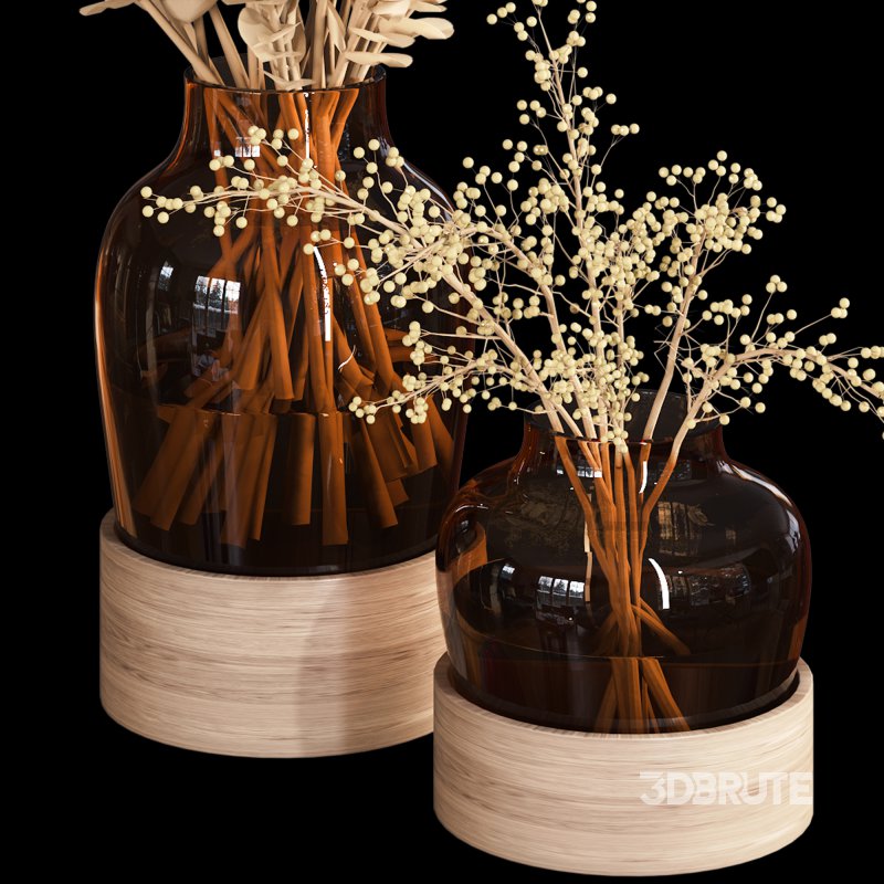 Branches in a bouquet glass vase Image 5