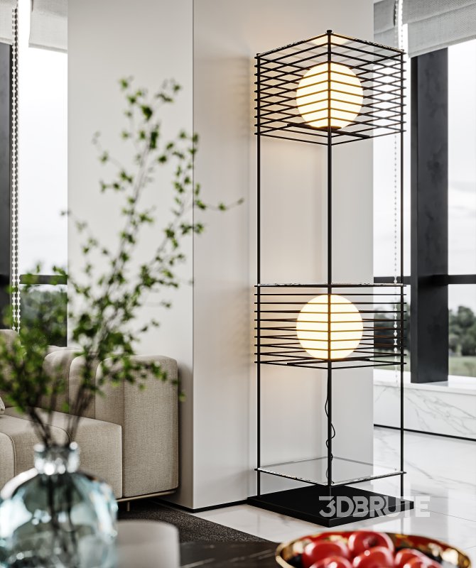 Modern living room and dining room interior scene Image 2