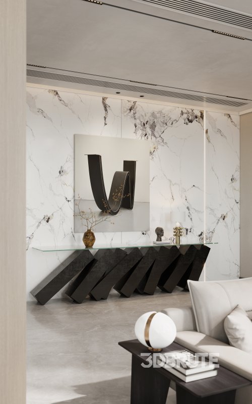 Modern living room and dining room interior scene Image 3