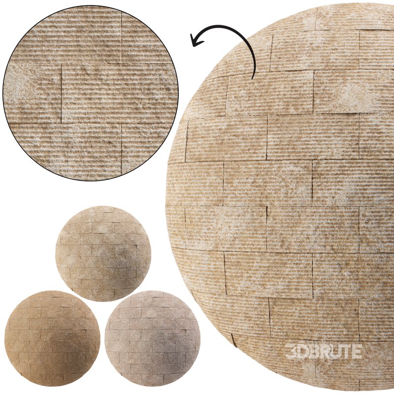 Ribbed Split Face Travertine 05 (Seamless) Image 1