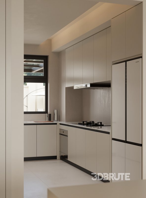 Modern living room and dining room interior scene Image 8