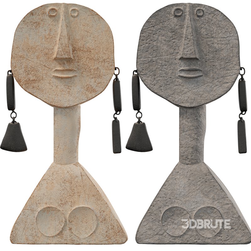 Tribal Guardian Mask Sculpture Image 5