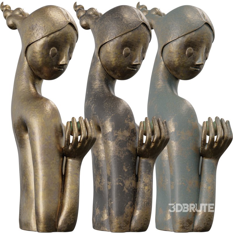 Antique Serene Offering Sculpture Image 3