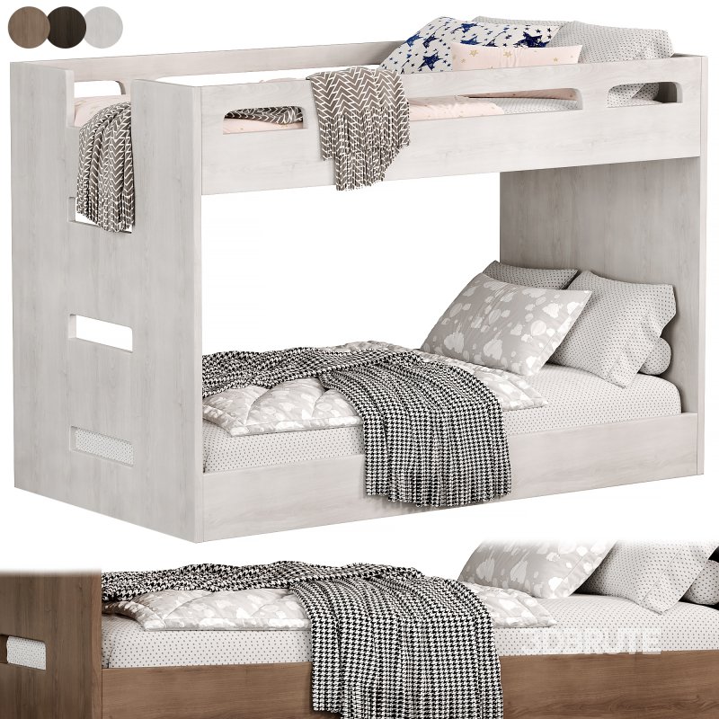 Abridged White Glaze Low Twin Kids Bunk Bed by crateandbarrel Image 4