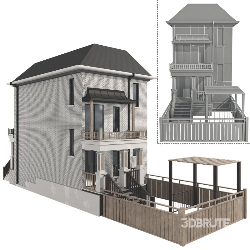 brick house with a pitched roof 02 Image 3