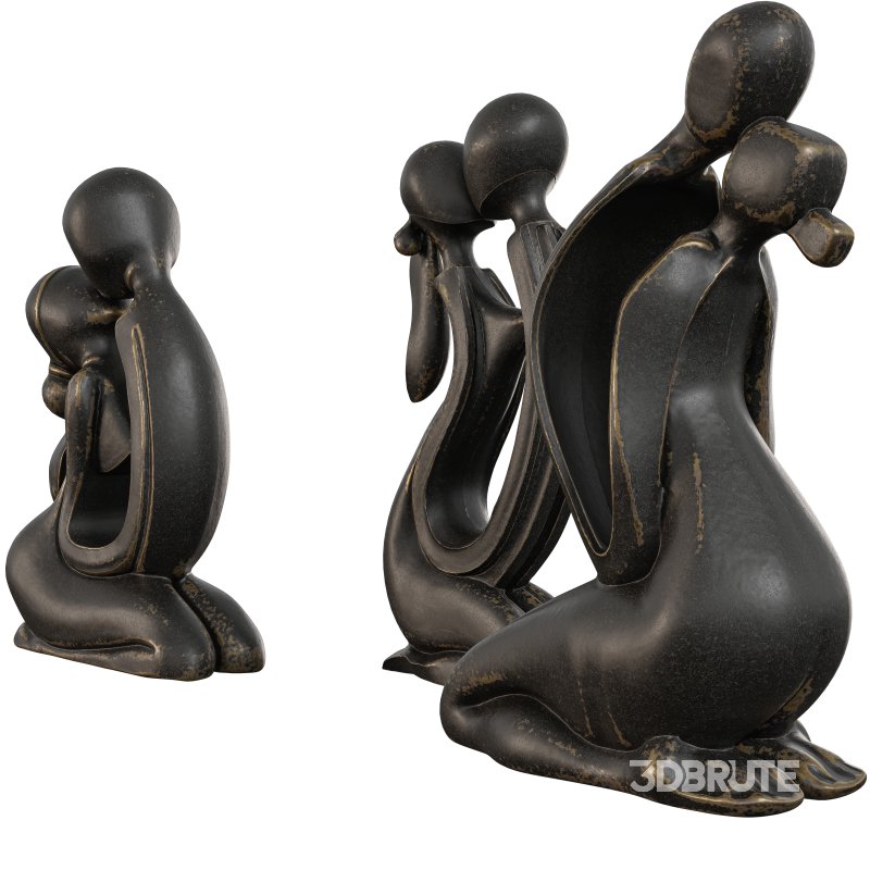 Antique Kissing Set Statue Image 4