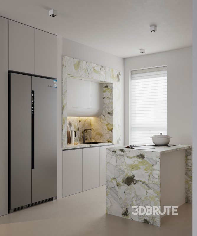 Modern living room and dining room interior scene Image 2