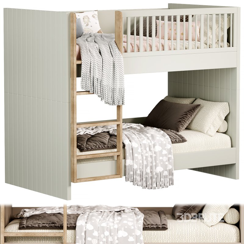 Finn Sage Green Wood Kids Bed by crateandbarrel Image 1