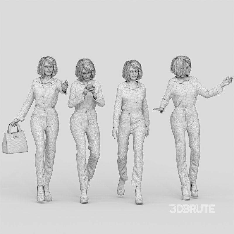 Official Woman in 04 Poses Image 1