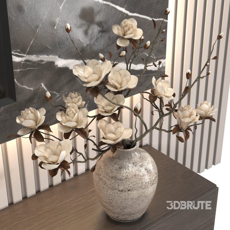 Modern TV Wall Unit with Dark Wood, Marble Back Panel and Glass Cabinets-Set 05 Image 3