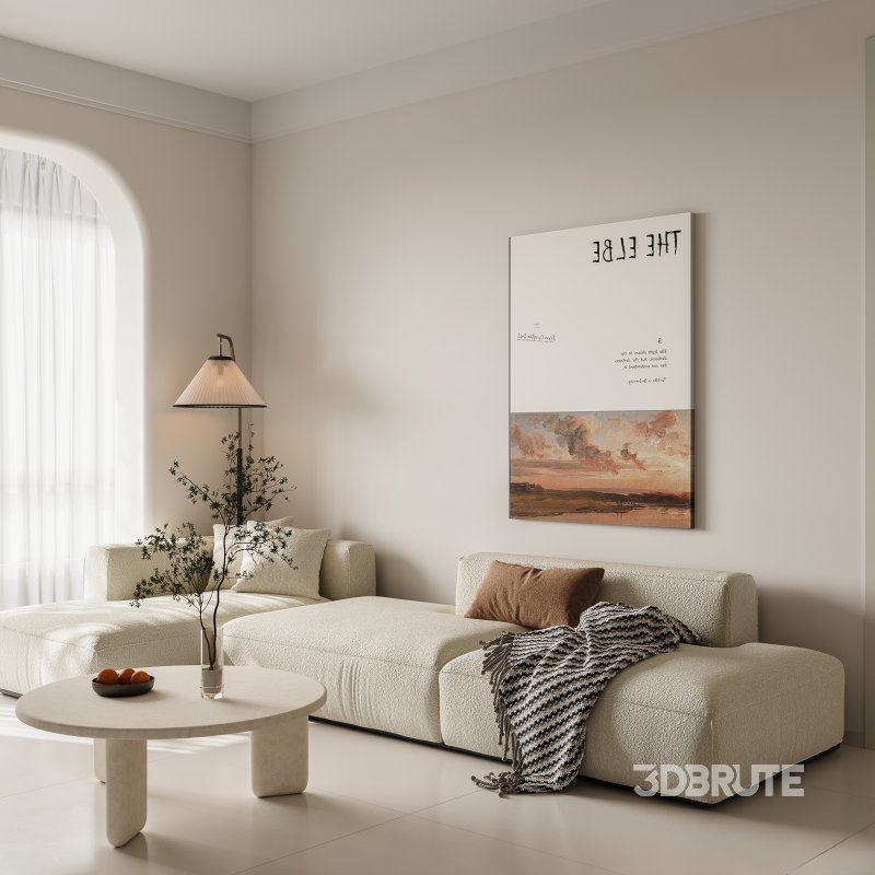 Modern living room and dining room interior scene Image 3