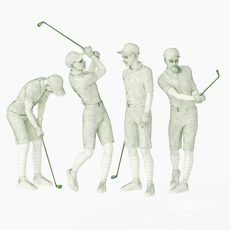 Golf Player Man 04 Poses Image 1
