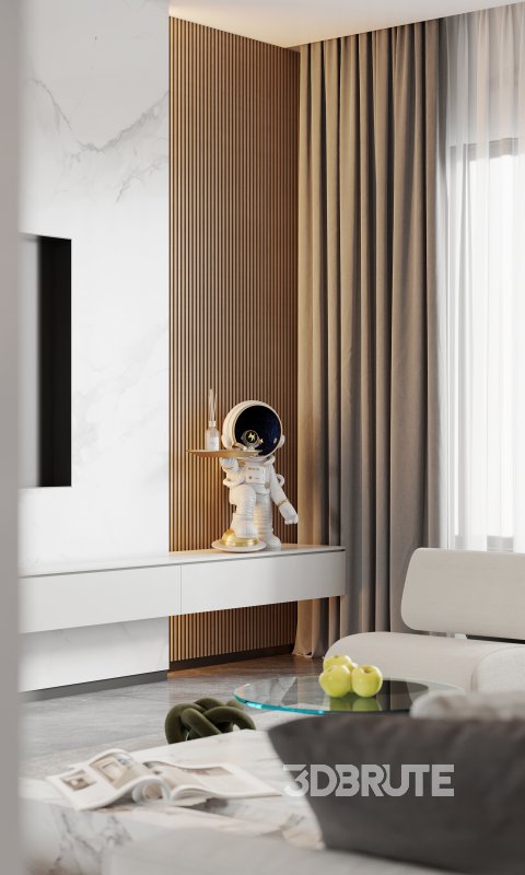 Modern living room and dining room interior scene Image 3