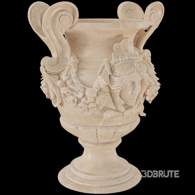 Decorative Stone Urn with Classical Motifs Image 5