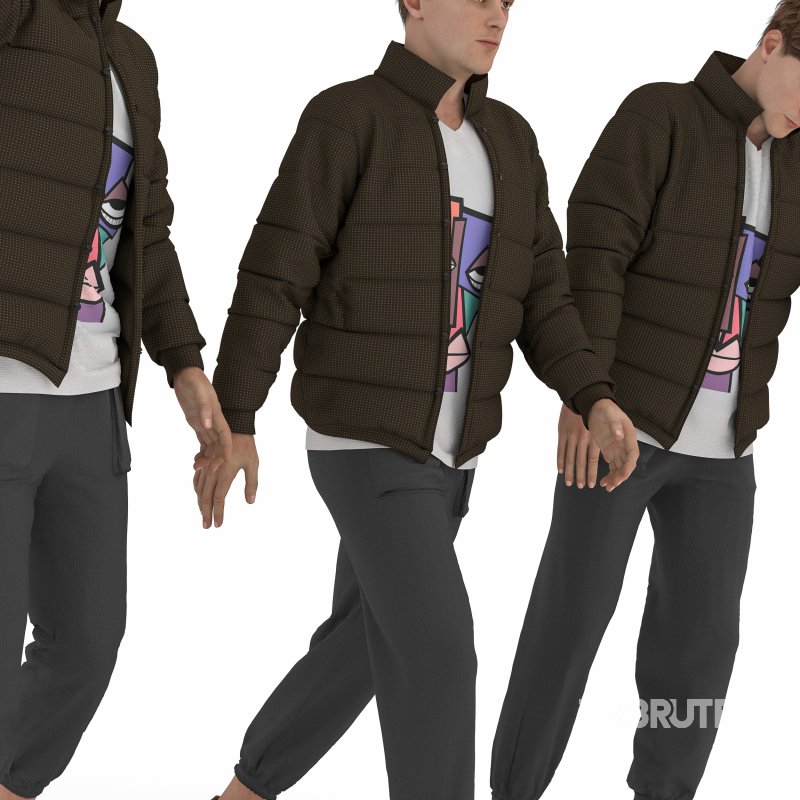 man winter clothing in 3 poses Image 4
