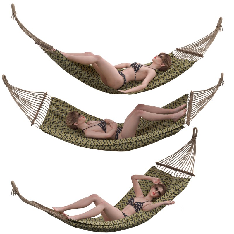 Hammock_bikini_woman in 3 poses Image 2
