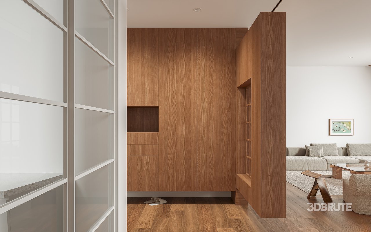 Modern living room and dining room interior scene Image 8