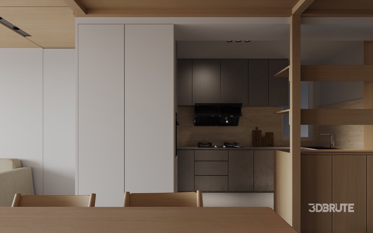 Modern living room and dining room interior scene Image 5