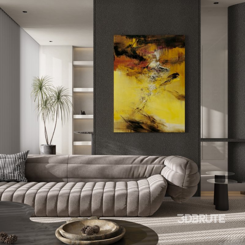 Modern living room and dining room interior scene Image 9