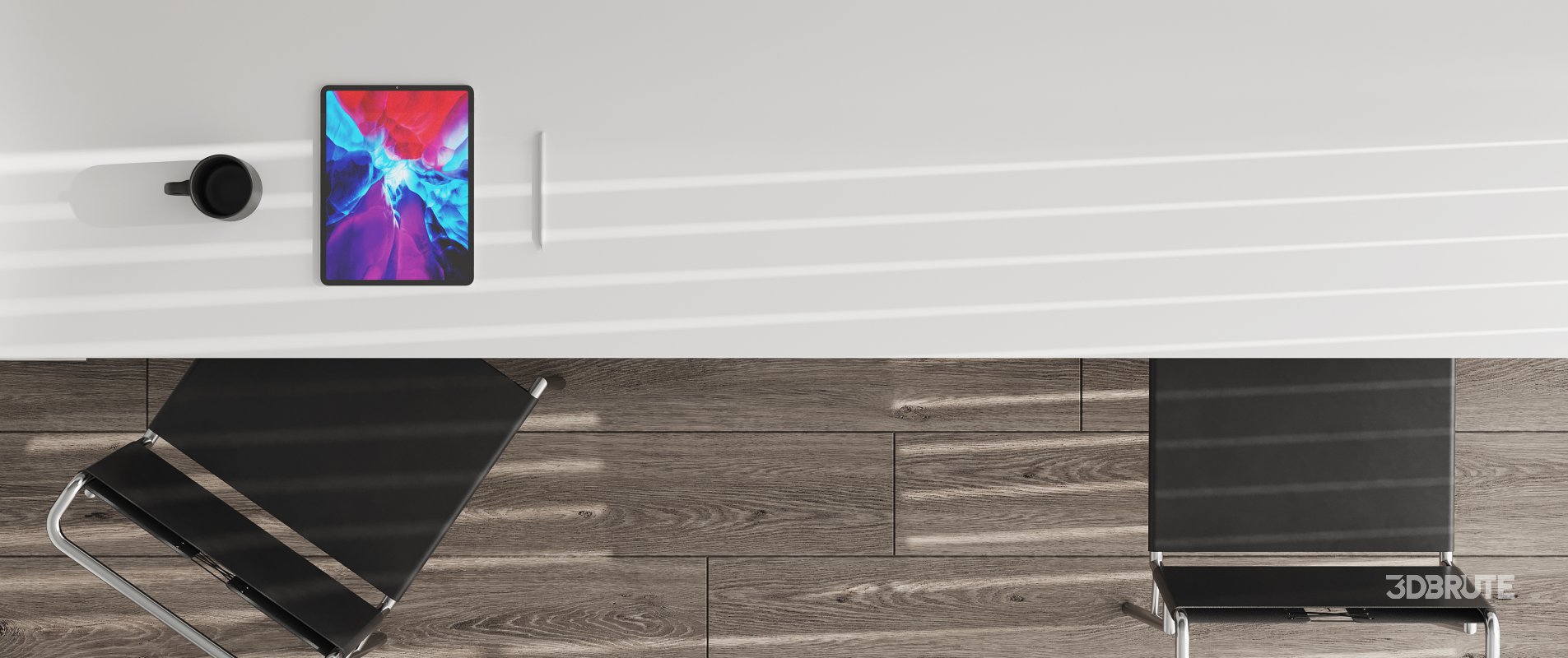 Modern living room and dining room interior scene Image 7