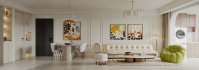 Modern living room and dining room interior scene - Thumbnail 2
