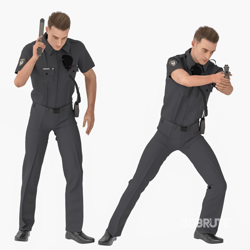 Police Man in 04 Poses Image 3
