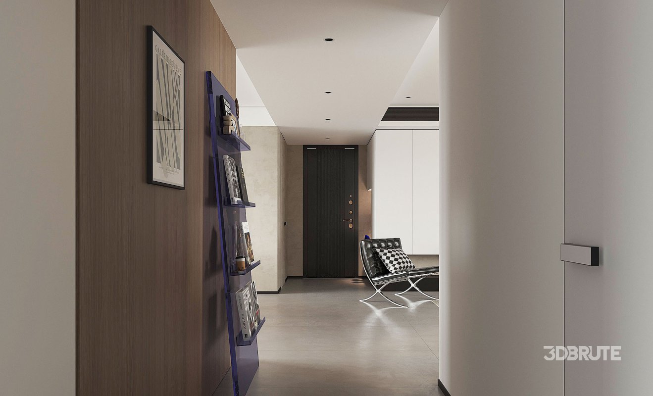 Modern living room and dining room interior scene Image 2