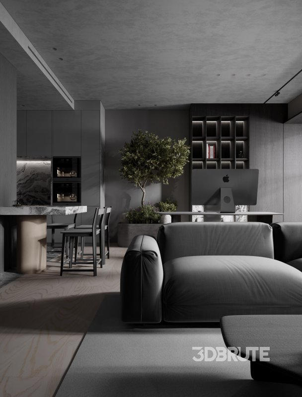 Modern living and dining room bedroom Image 4