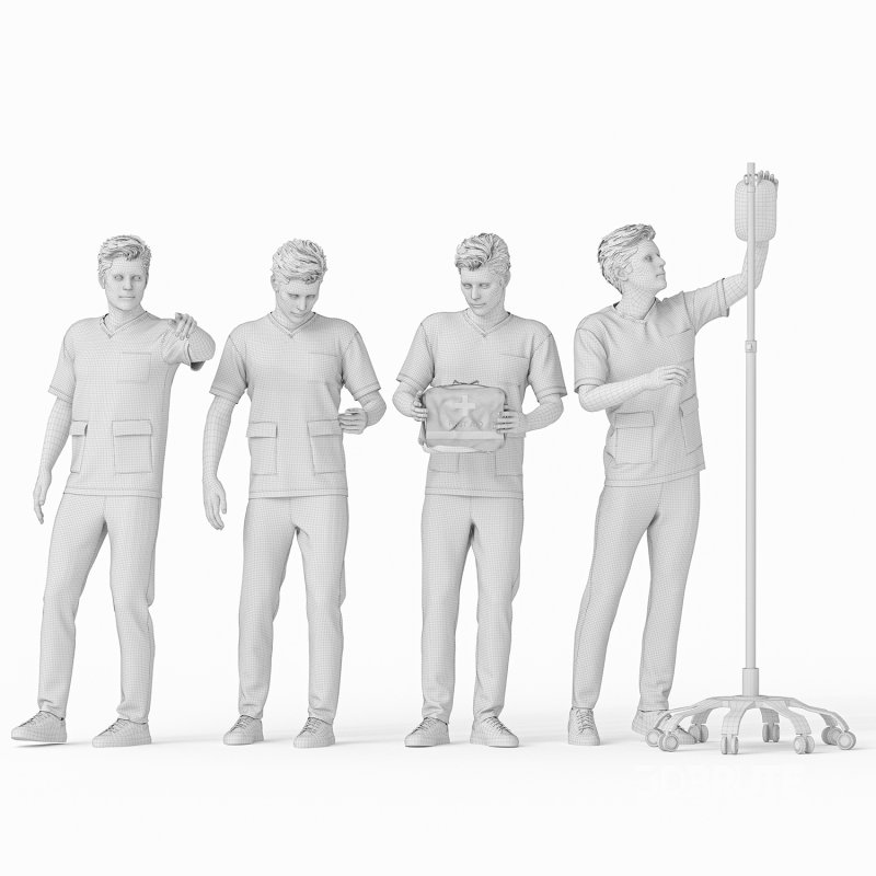 Nurse Man in 04 poses Image 1